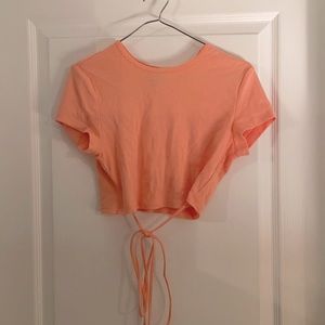 H&M peach coloured crop top size Small
